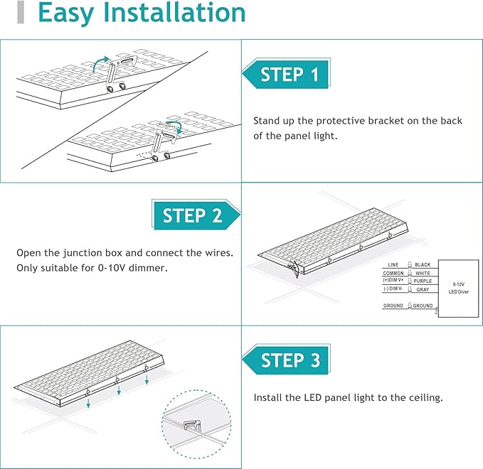 VocgoUU 18-Pack 2x4 LED Flat Panel Light Drop Ceiling, 0-10V Dimmable, 3CCT - Image 9