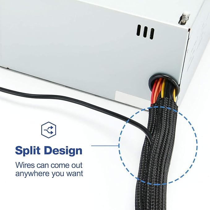 QCSIW 50ft – 1" Split Wire Loom Tubing Cable Sleeve – Braided Cord Protector - Image 6
