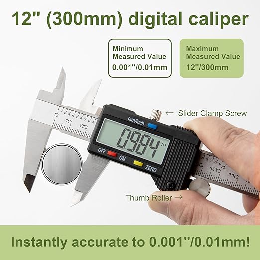 SCITOOLS Digital Caliper 0-12" Measuring Tool - Image 2