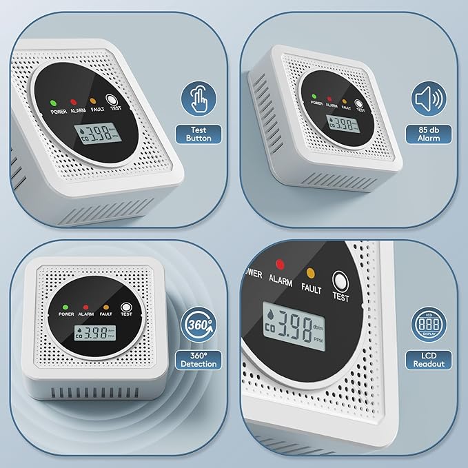 3 Packs, Smoke Carbon Monoxide Detector, Carbon Monoxide Detector, Smoke Alarm - Image 4