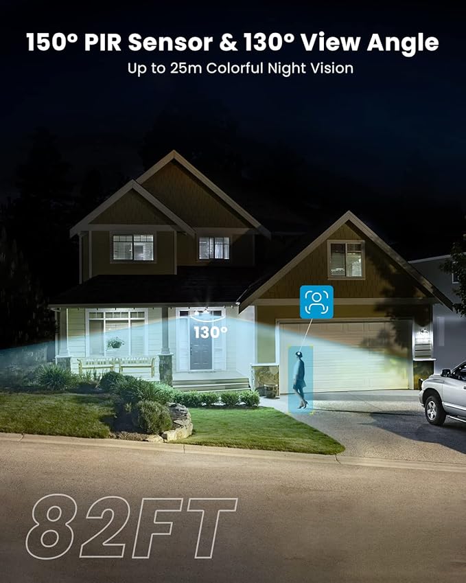 ieGeek Floodlight Camera, Outdoor Home Security Camera, 2K Wired Flood Light - Image 3