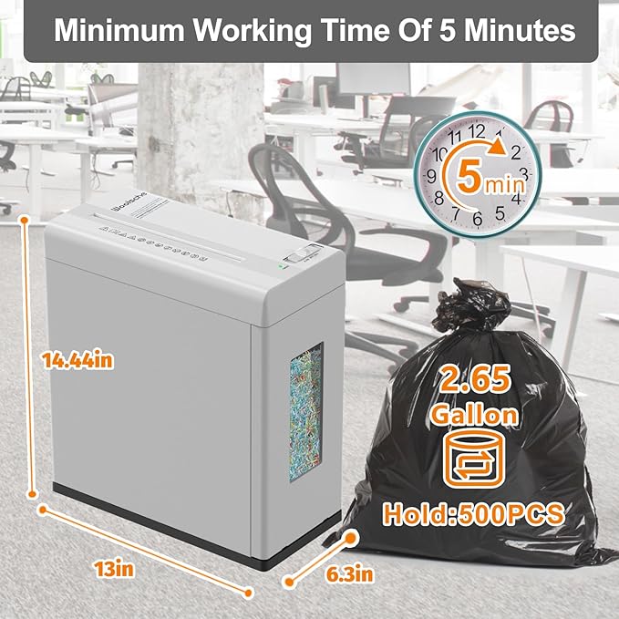 Suntiko Paper Shredder, 5-Sheet Micro Cut - Image 4
