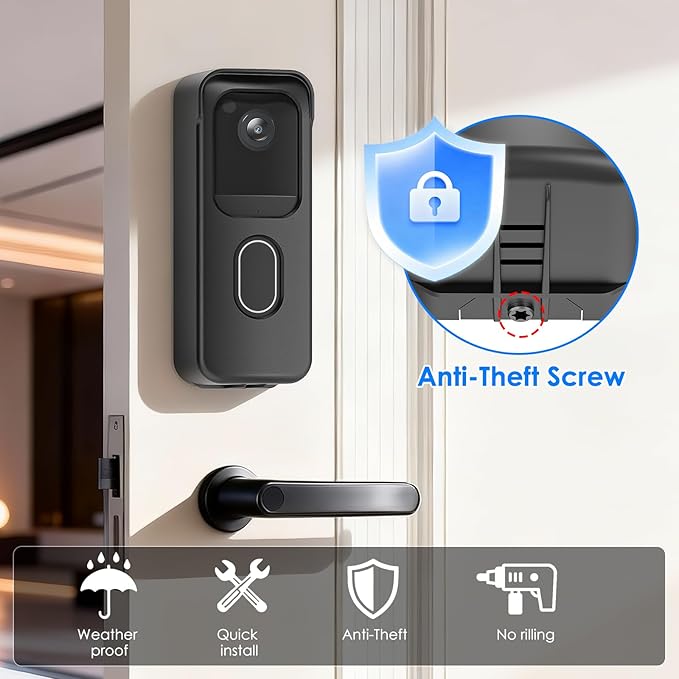 No Drill Door Mount for Blink Video Doorbell, Adhesive Mounting Bracket - Image 5