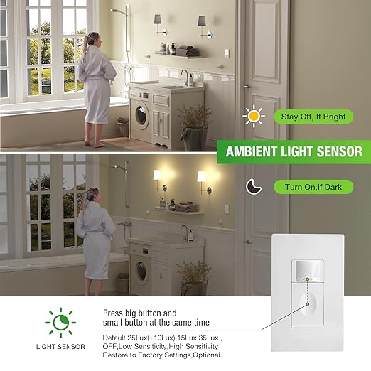 RAYZEEK Motion Sensor Light Switch, Single Pole, No Neutral Wire, PC Fireproof - Image 5