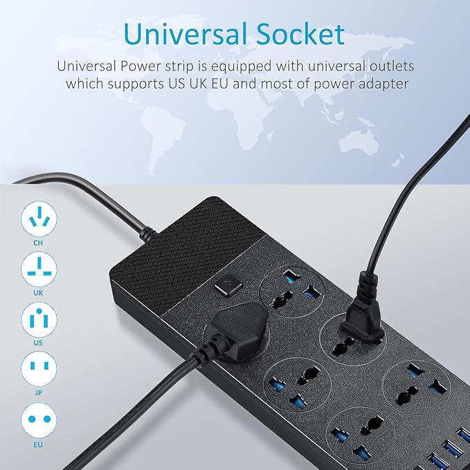 European Power Strip, Jumpso Universal Power Strip - Image 3