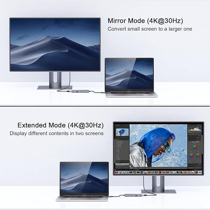 USB C Hub, QGeeM USB 4k to HDMI Adapter, 7 in 1 USB-C Dongle - Image 4