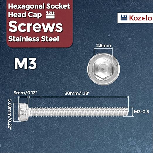 Kozelo 50pcs Socket Head Cap Screws - Image 2