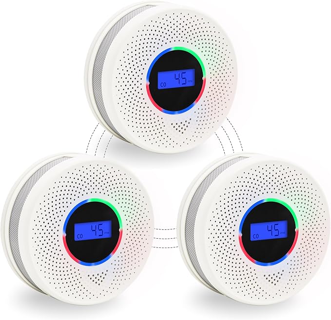Kesymo 3Pack Upgraded Interlinked Smoke Carbon Monoxide Detector, Battery by Unknown