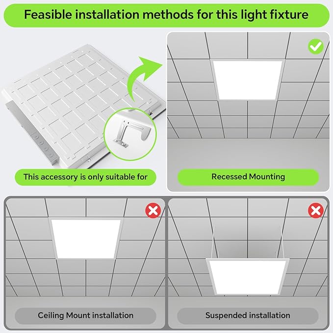 2x2 LED Light Flat Panel 4Pack, 40/35/30/25/20W, 5 Color Temps - Image 7