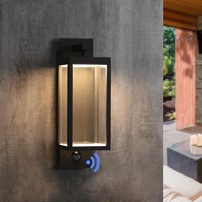 Lustrlach Motion Sensor Outdoor Light Fixtures Wall Mount, Exterior Wall Sconce by Lustrlach