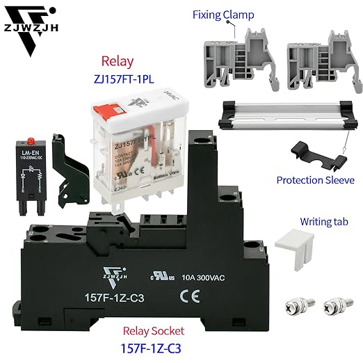 6 Pcs 24VAC Relay Electromagnetic Power Relay 12 Amp 5Pins SPDT 1NO 1NC - Image 3