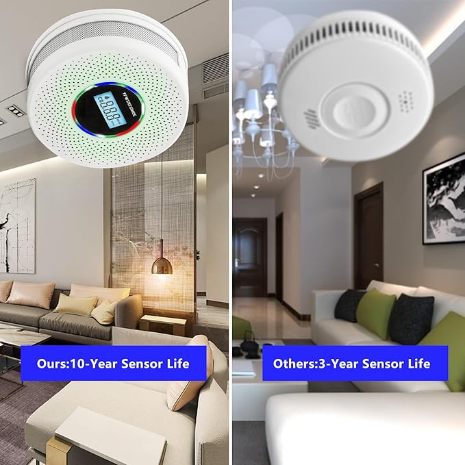 Yfwsrecinoe 5 Pack Upgraded Combination Smoke and Carbon Monoxide Alarm Detector - Image 3