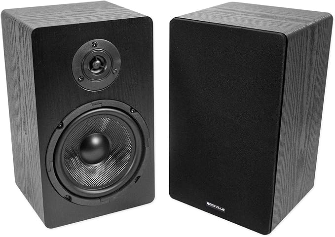 Rockville Pair RockShelf 68B V2 400W Black 6.5" Home Bookshelf Speakers by Rockville