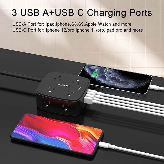 6 Ft Surge Protector Power Strip - Image 3