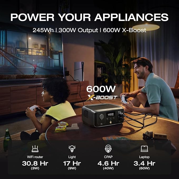 EF ECOFLOW Portable Power Station RIVER 3, 245Wh LiFePO4 Battery Power Station - Image 4