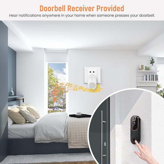 GridTera 1080p Wireless Video Doorbell Camera, AI Human Detection, Live View - Image 6