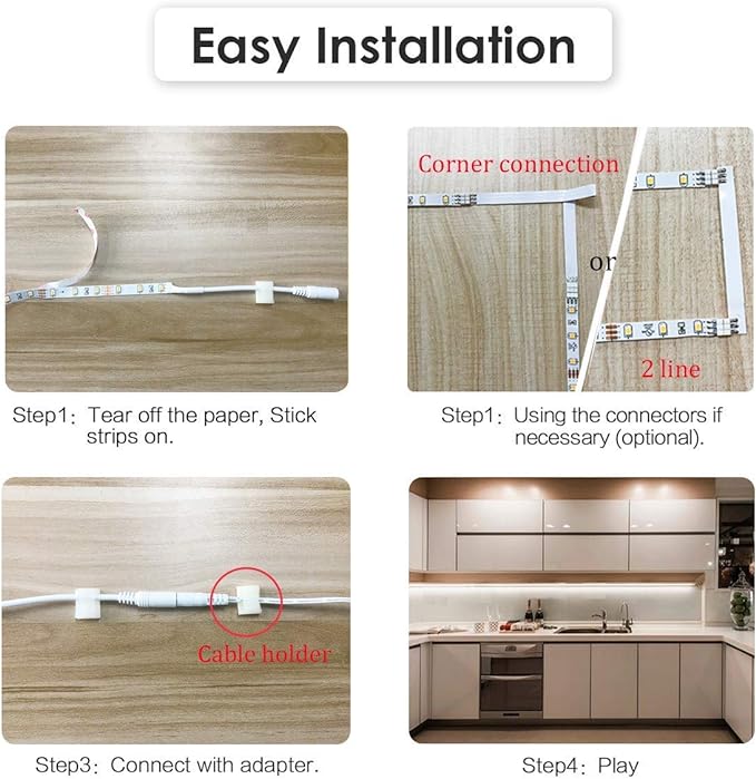 WOBANE Under Counter Light, Dimmable LED Under Cabinet Lighting, Cupboard 6000K - Image 6