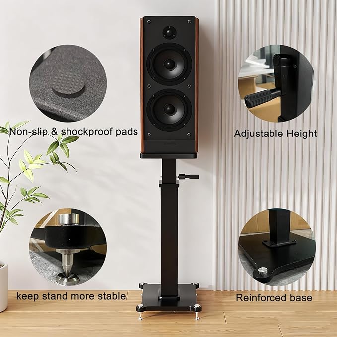 29.5-43.3in Height Adjustable Speaker Stands Pair up to 110lbs, Heavy Duty - Image 7