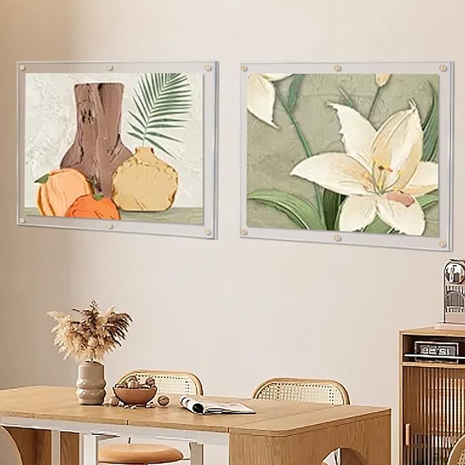 Kalami 3Pack 16x20 Clear Acrylic Wall Mount Picture Frame Self Adhesive - Image 6