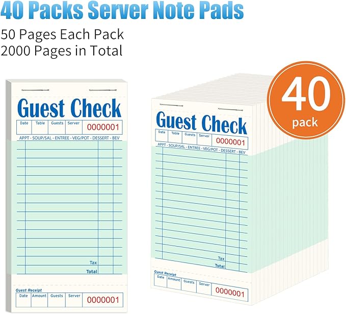 40 Pack/2000 Tickets Guest Checks Books - Image 2