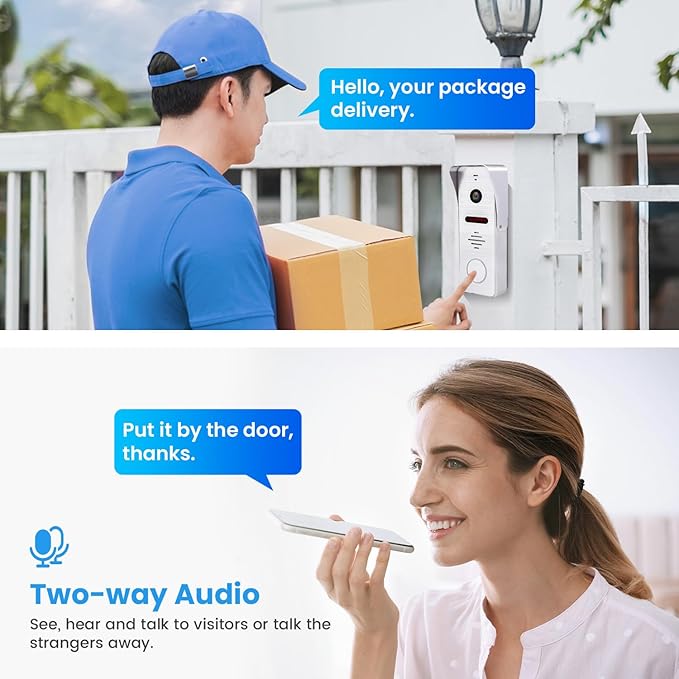 Wired Video Doorbell Intercom System 7 inch Monitor 1080P HD Camera Entry - Image 4