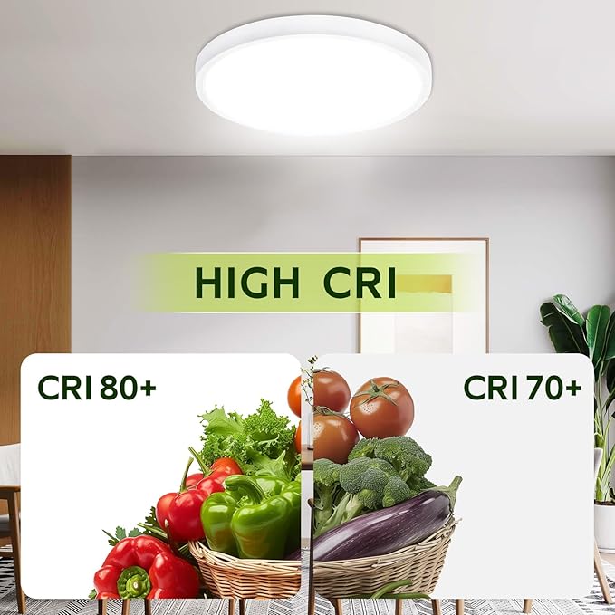 hykolity 9 Inch Selectable CCT LED Round Flat Panel Light, 18W 1800LM - Image 3