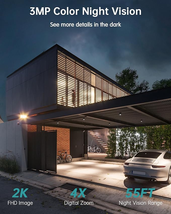 ZUMIMALL 2K Solar Security Cameras, 360° View Outdoor Camera Wireless Solar - Image 3
