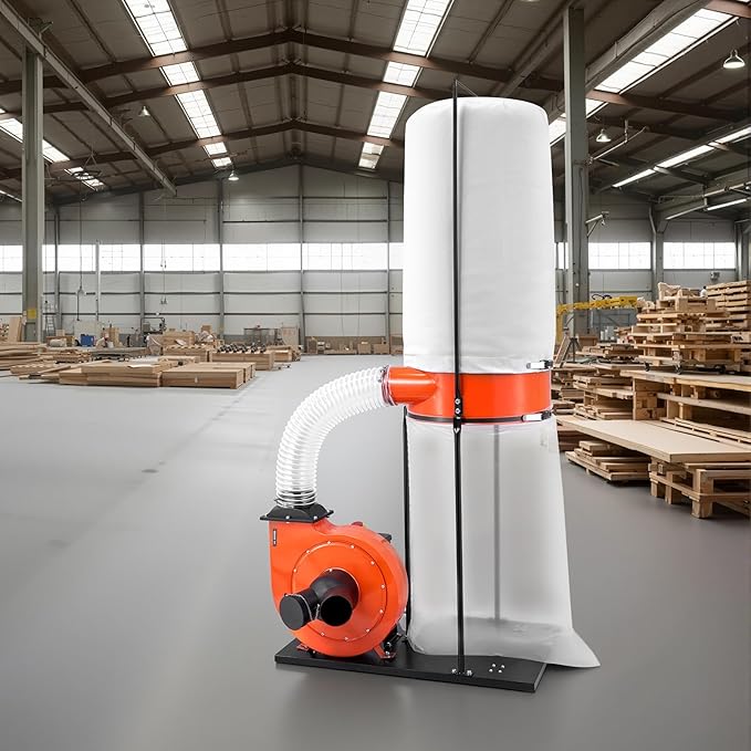 VEVOR Dust Collector, 1100 CFM 2.5 Micron Vortex Cone Dust Collectors, 1.5HP - Image 8
