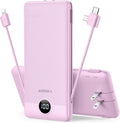 VEGER Portable Charger for iPhone Built in Cables and Wall Plug, 10000mah Slim by VEGER