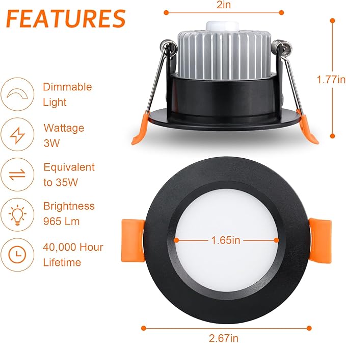 inShareplus 2 Inch LED Recessed Lighting, 5000K Daylight White, Recessed Light - Image 2