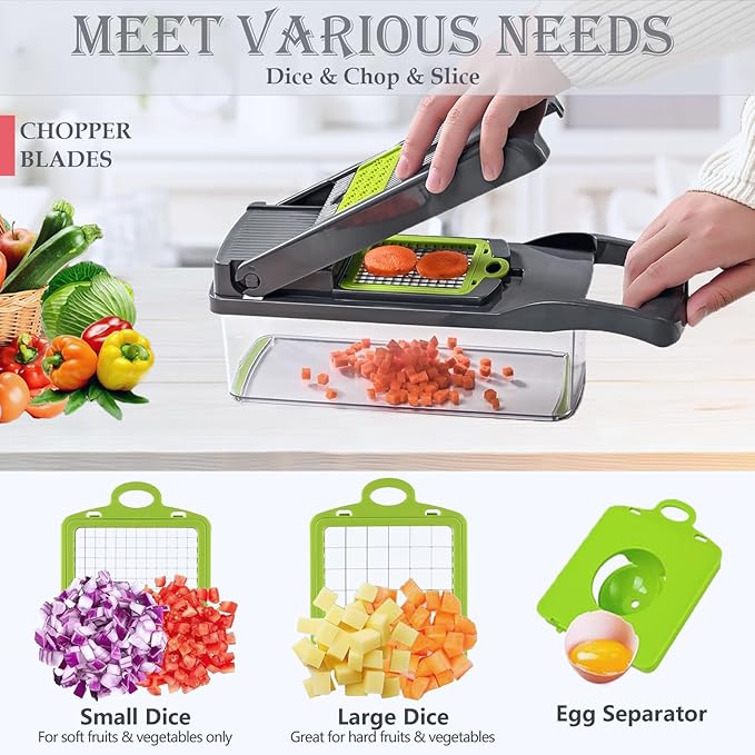 Dewpeton Pro-Series 20-in-1 Mandoline Slicer & Spiralizer, Veggie Chopper - Image 2