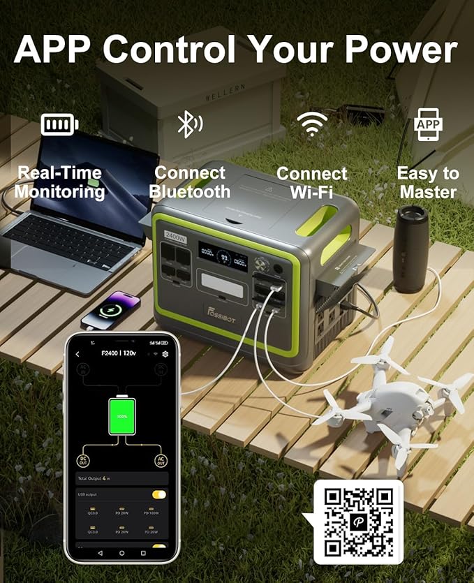 FOSSiBOT F2400 Portable Power Station 2400W, 2048Wh LiFePO4 Battery Solar - Image 3