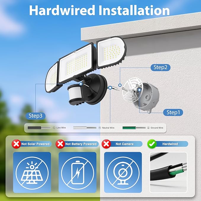 SZPOWER 150W Motion Sensor Lights Outdoor - Image 2