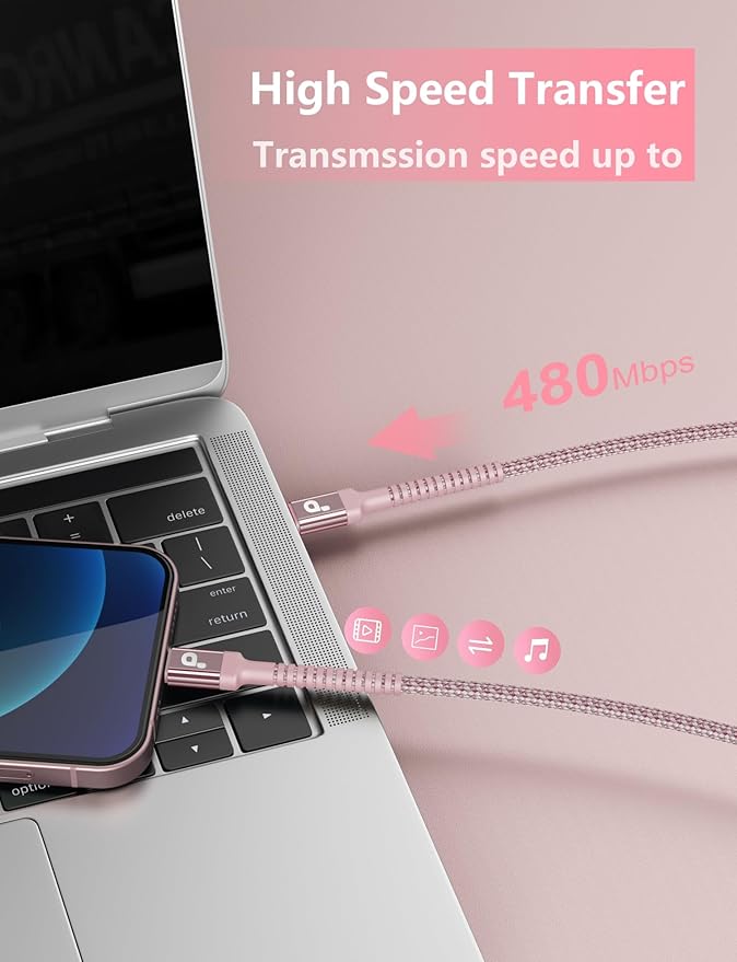 USBC Cables 6FT, Long USBC Fast Charging Cable Nylon Braided USB C iPhone - Image 4