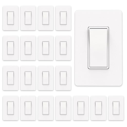 ThunderWay Matte White Single Pole Decorator Light Switch by ThunderWay