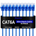 Rapink Patch Cables Cat6a 0.5ft Slim, Cat6a Ethernet Patch Cable 10G Support by Rapink