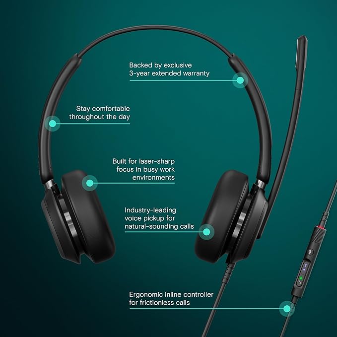 EPOS Impact 760 Dual-Sided USB-C and USB-A Wired Office Headset - Image 2