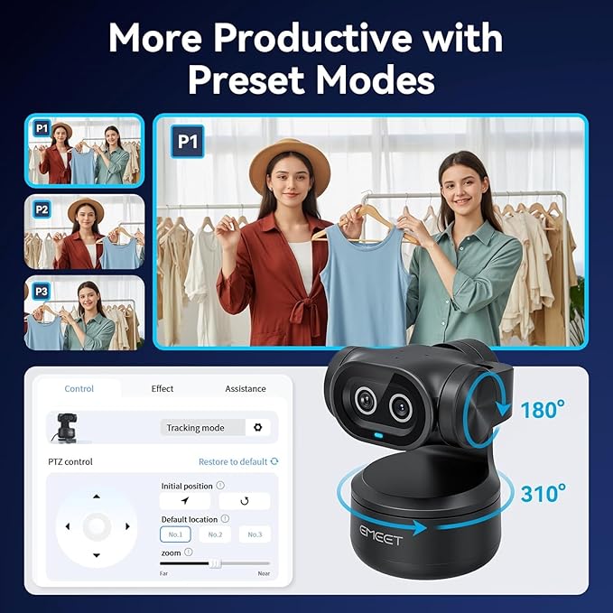 EMEET PIXY Dual-Camera AI-Powered PTZ Camera 4K - Image 7