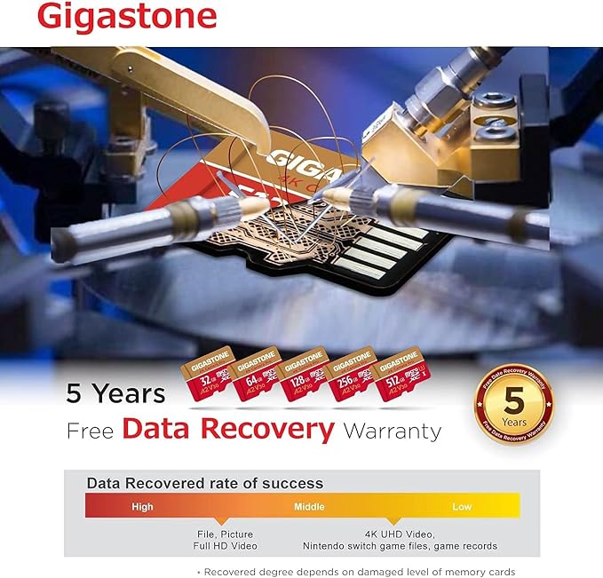 Gigastone 512GB Micro SD Card, 4K Camera Pro, A2 V30 UHS-I U3 C10, - Image 8