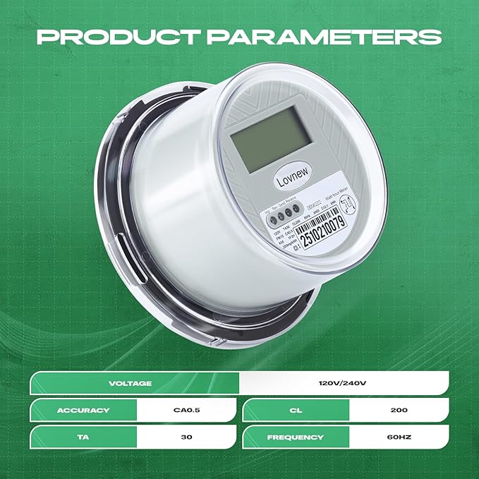 RV Digital Electric Meter, 120V 2 Wire kWh Watt Power Meter - Image 6