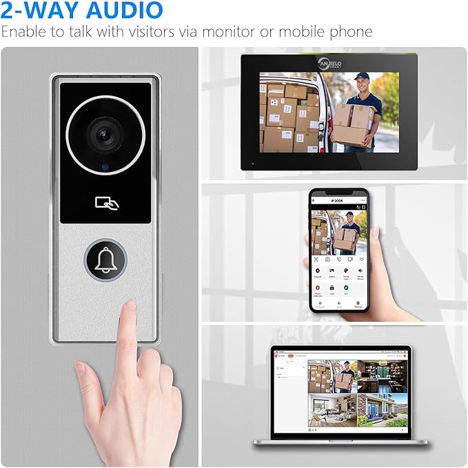 ANJIELO SMART Wired Video Intercom System, Video Doorbell Door Phone System - Image 4
