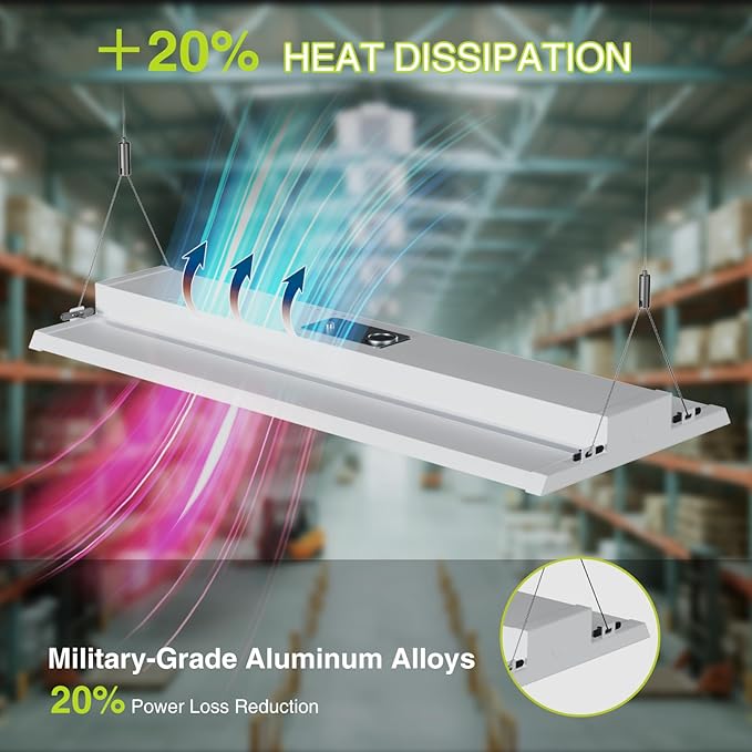 2 Pack 400W LED Linear High Bay Light 4FT, Adjustable 400W/320W/240W/100W - Image 6