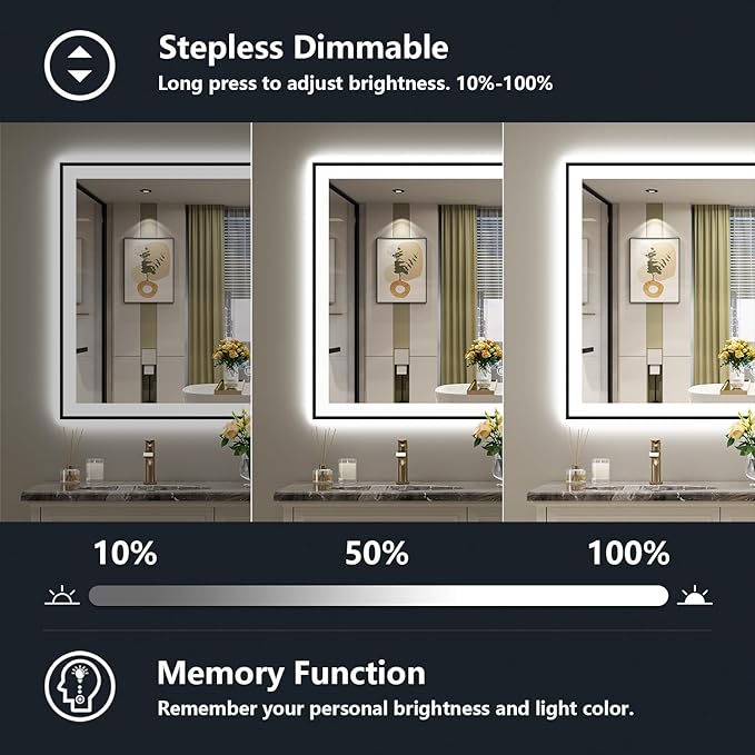 YEELAIT 55x40 Inch LED Bathroom Mirror - Image 4