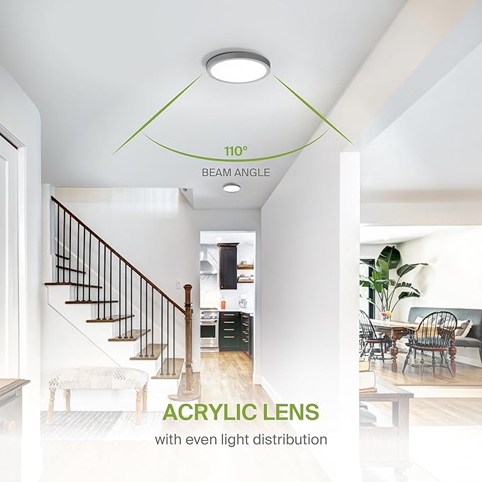 ASD LED 7" Round Flush Mount Ceiling Light Fixture, Low Profile Surface - Image 6