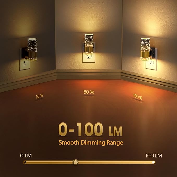 Briignite Night Light, 2 Pack Dimmable Night Lights Plug into Wall, LED Night - Image 3