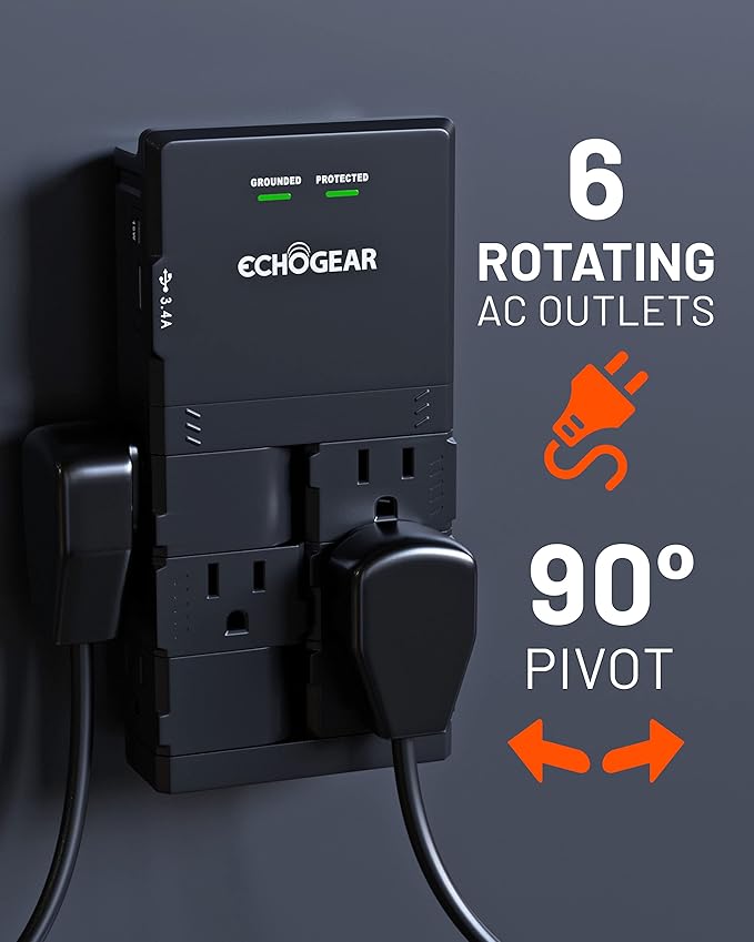 ECHOGEAR Wall Outlet with Surge Protection - Image 3