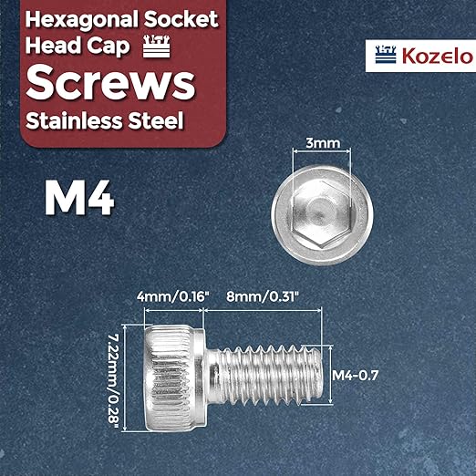 Kozelo 100pcs Socket Head Cap Screws - Image 2