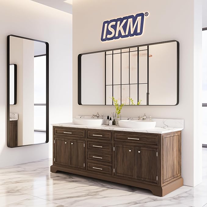 ISKM 32"x 36" Black Bathroom Mirror - Image 7