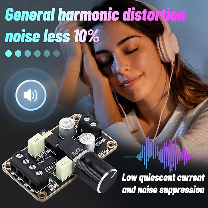 DROK 5W+5W Mini Audio Amplifier Board PAM8406 DC 5V Digital Stereo Power Amp - Image 5