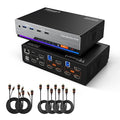 TESmart HDMI KVM Switch 3 Monitors 2 Computers 4K@60Hz, USB 3.0 KVM Switch by TESmart